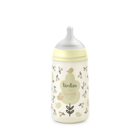Biberon cu tetina flux mediu SX Pro Birdies, Vanilie, 270 ml, Suavinex 786869