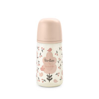 Biberon cu tetina flux mediu SX Pro Birdies, Roz, 270 ml, Suavinex