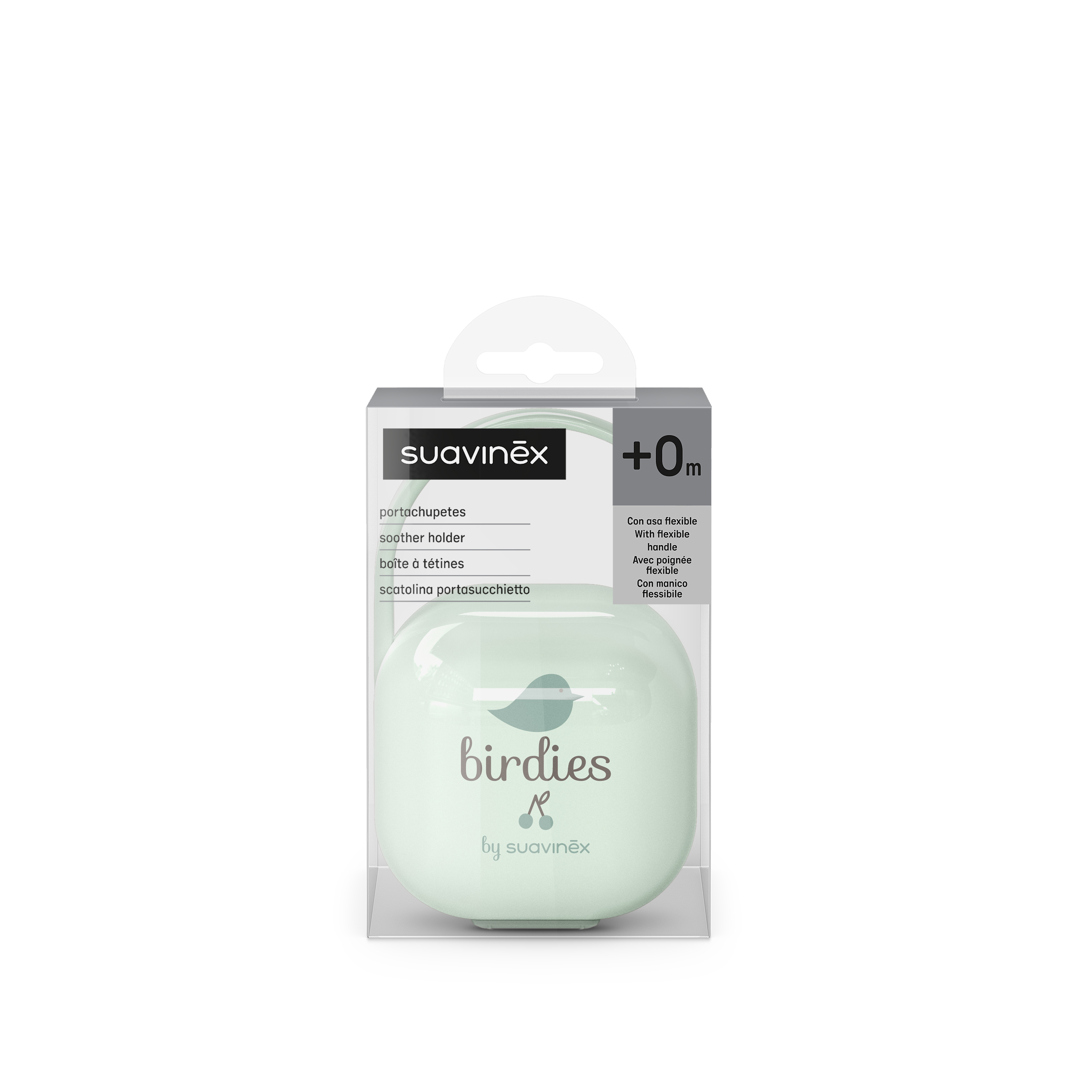 Cutie pentru suzete Birdies, Menta, 0 luni+, Suavinex