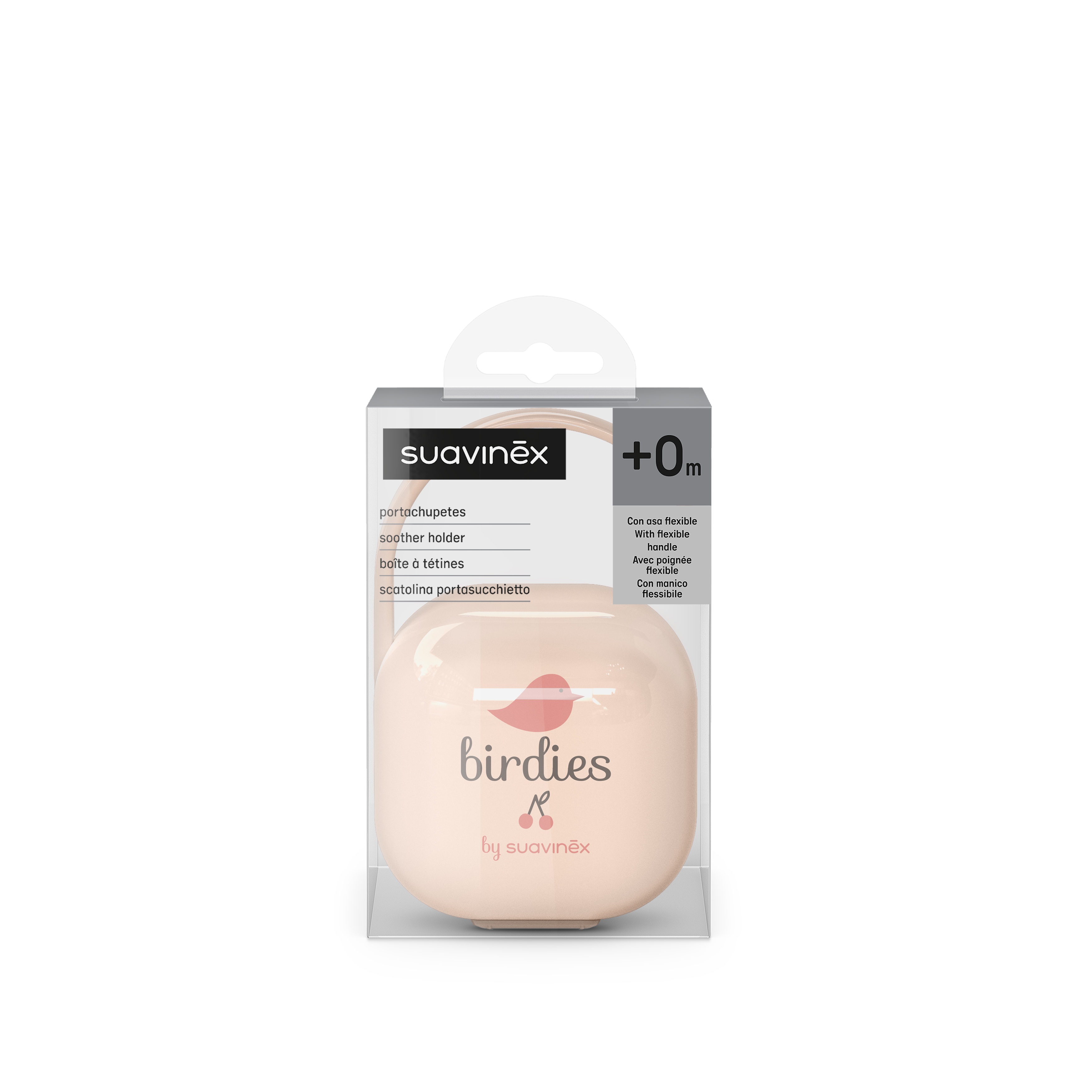 Cutie pentru suzete Birdies, Roz, 0 luni+, Suavinex