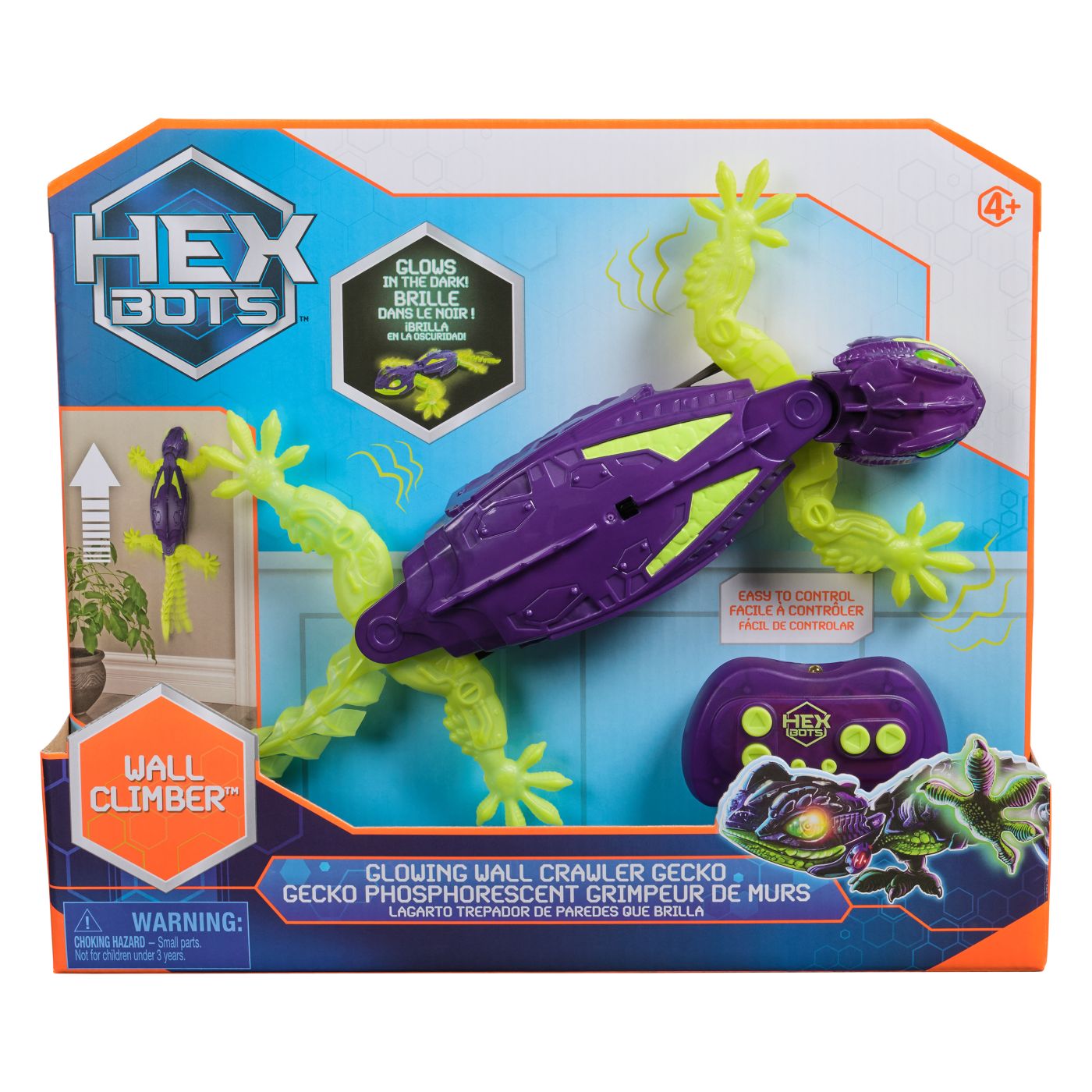 Soparla Cataratoare Gecko Mov cu telecomanda, 4 ani+, Hex Bots