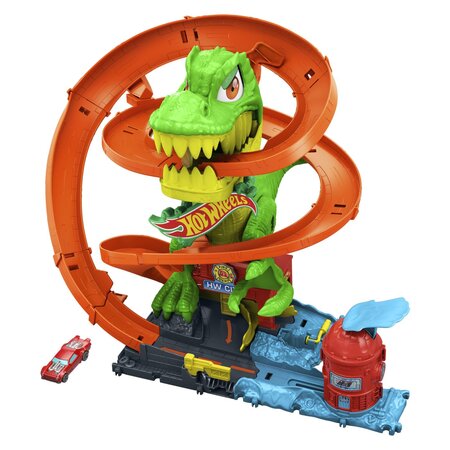Statia de pompieri si batalia cu T-Rex, 4 ani+, Hot Wheels City 786994