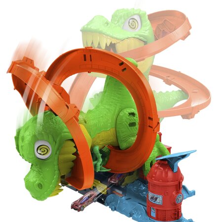 Statia de pompieri si batalia cu T-Rex, 4 ani+, Hot Wheels City 786999