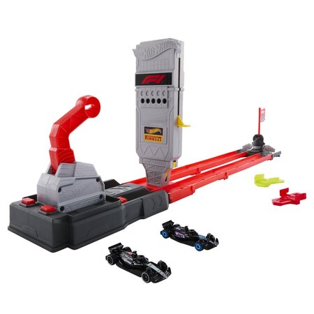 Circuit de curse Grid Start Formula 1 cu 2 masinute incluse, 3 ani+, Hot Wheels 787008