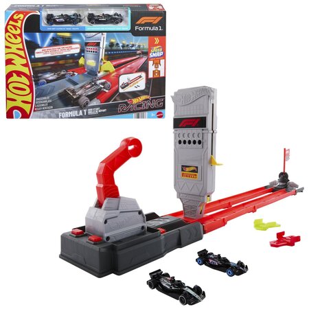 Circuit de curse Grid Start Formula 1 cu 2 masinute incluse, 3 ani+, Hot Wheels 787017