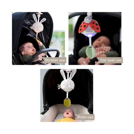 Jucarie muzicala pentru landou sau carucior, Bunny, 0 luni+, Taf Toys 787074
