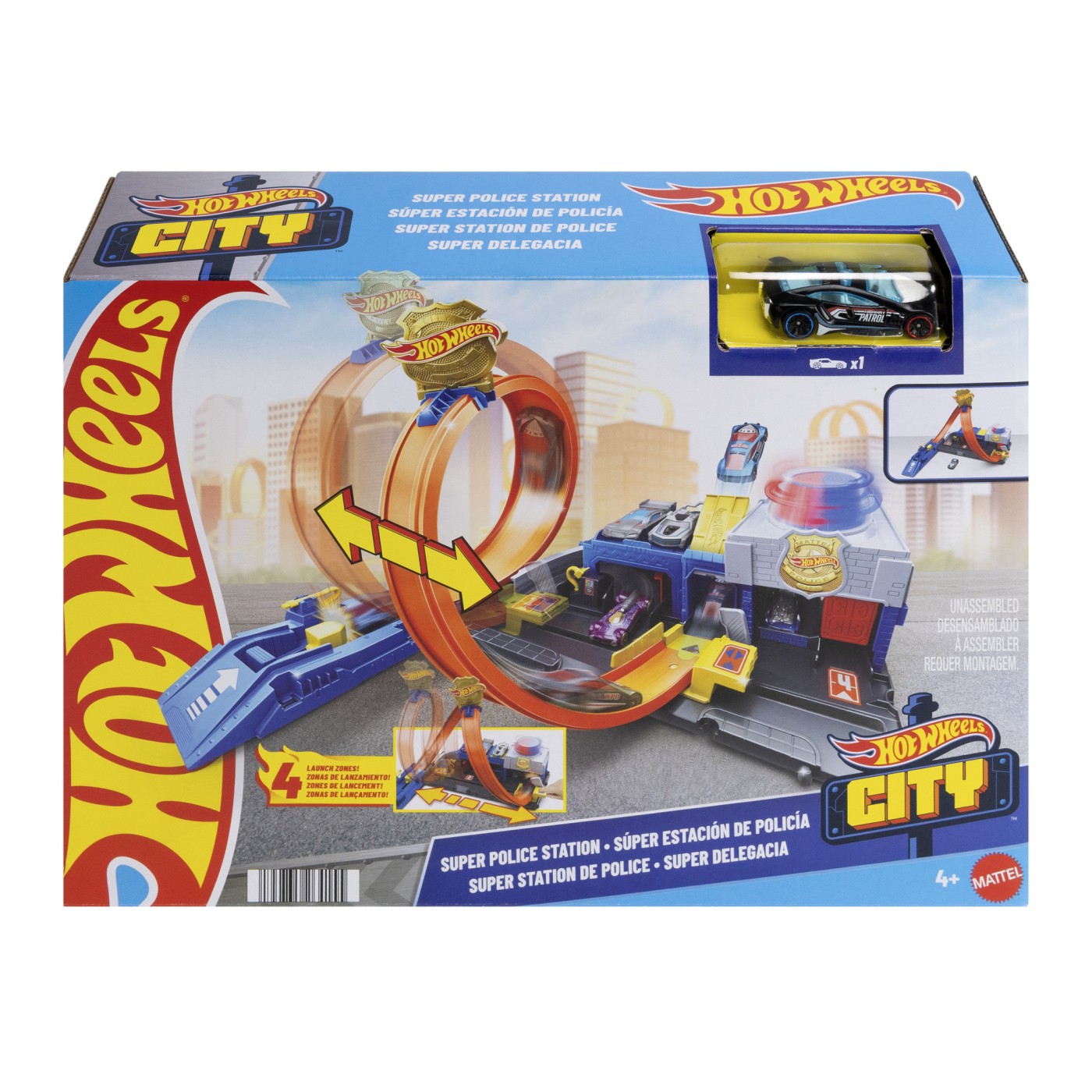 Set de joaca Super Statie de Politie, 4 ani+, Hot Wheels City
