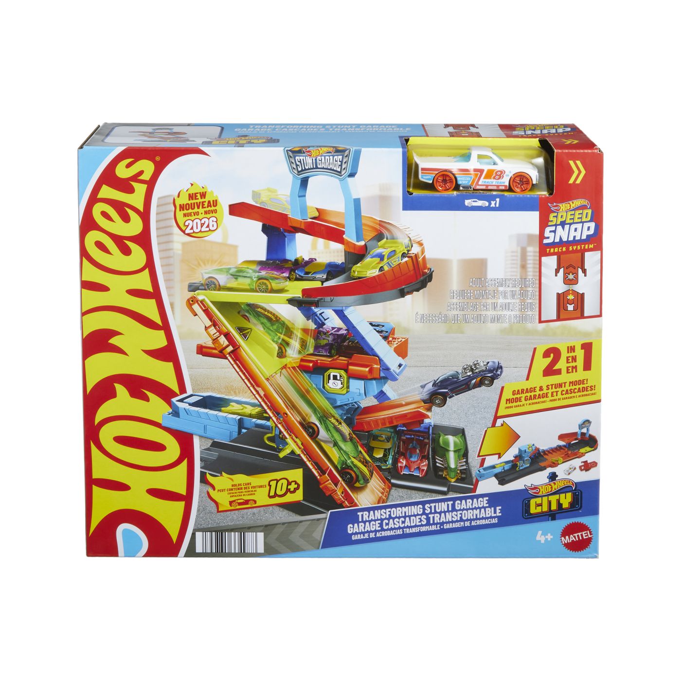 Transformarea garajului de cascadorii cu masinuta inclusa, 4 ani+, Hot Wheels City