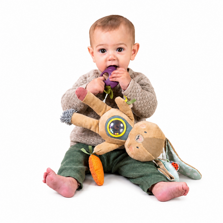 Jucarie cu inel gingival, Jenny the Rabbit, 0 luni+, Taf Toys 787170
