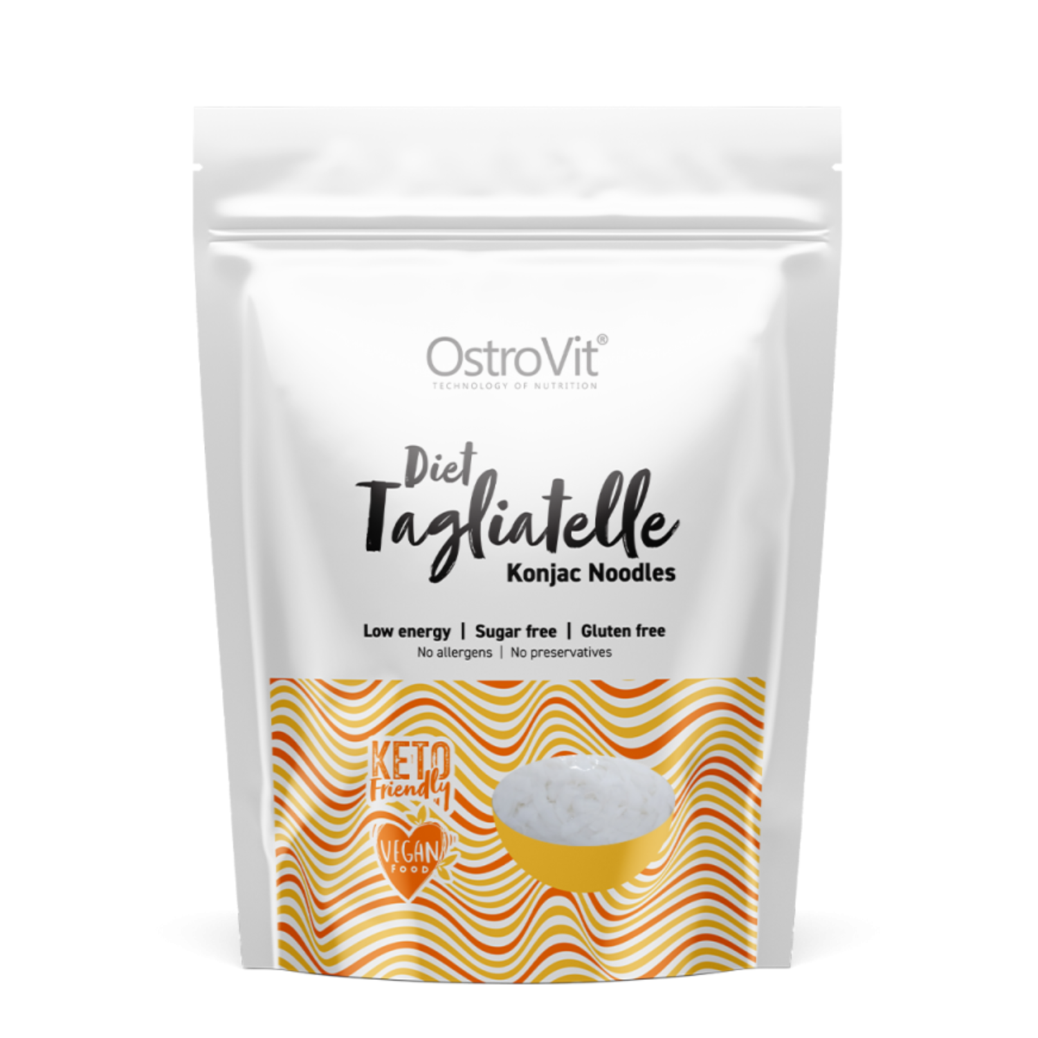 Paste din konjac noodles Diet Tagliatelle, 400 g, Ostrovit