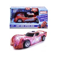 Masinuta Light Hero cu sunete si lumini, 1:32, Spider-Man, 3 ani+, Jada Marvel
