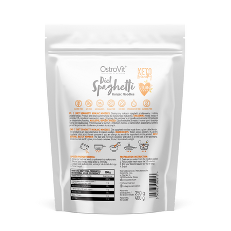 Paste din konjac Diet Spaghetti, 400 g, Ostrovit 787140