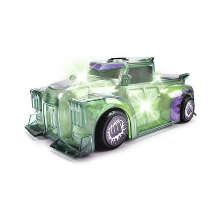 Masinuta Light Hero cu sunete si lumini, 1:32, Hulk, 3 ani+, Jada Marvel 787129