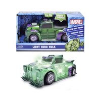 Masinuta Light Hero cu sunete si lumini, 1:32, Hulk, 3 ani+, Jada Marvel