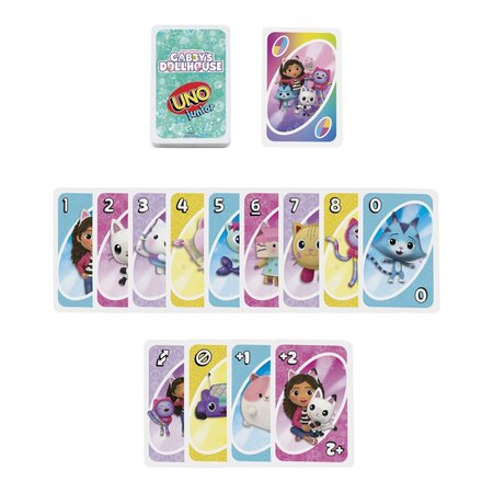 Joc de carti distractiv, Gabby's Dollhouse, 3 ani+, Uno Junior 787178
