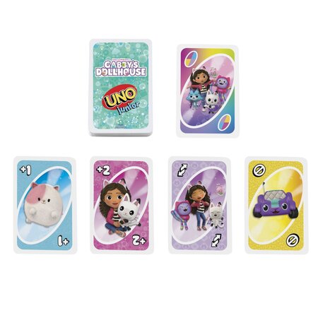 Joc de carti distractiv, Gabby's Dollhouse, 3 ani+, Uno Junior 787176