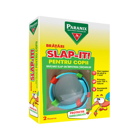 Bratara impotriva tantarilor pentru copii, 2 rezerve, Paranix