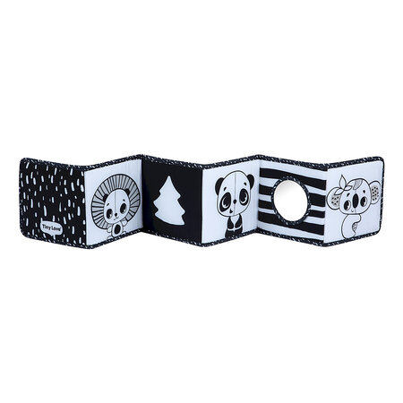Jucarie tip Carte cu doua fete, Black & White Decor, 0 - 12 luni, Tiny Love 787560