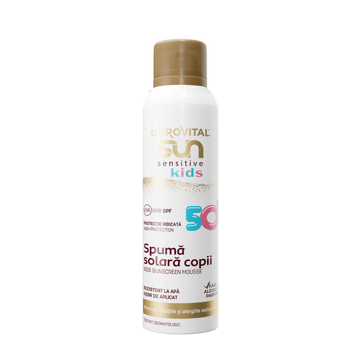 Spuma cu protectie solara pentru copii Sun Sensitive Kids, SPF 50, 150 ml, Gerovital