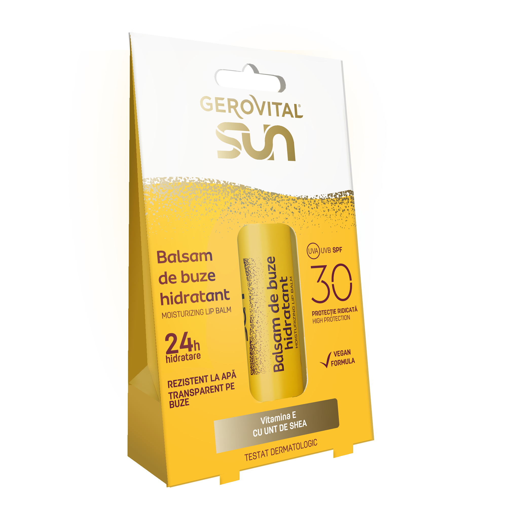 Balsam de buze hidratant Sun, SPF 30, 5.7 ml, Gerovital