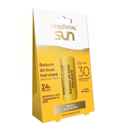 Balsam de buze hidratant Sun, SPF 30, 5.7 ml, Gerovital