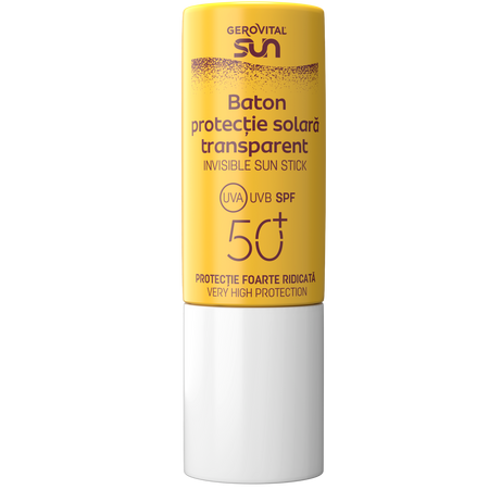 Baton transparent cu protectie solara Sun, SPF 50+, 12 ml, Gerovital 787611