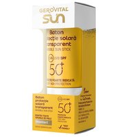 Baton transparent cu protectie solara Sun, SPF 50+, 12 ml, Gerovital