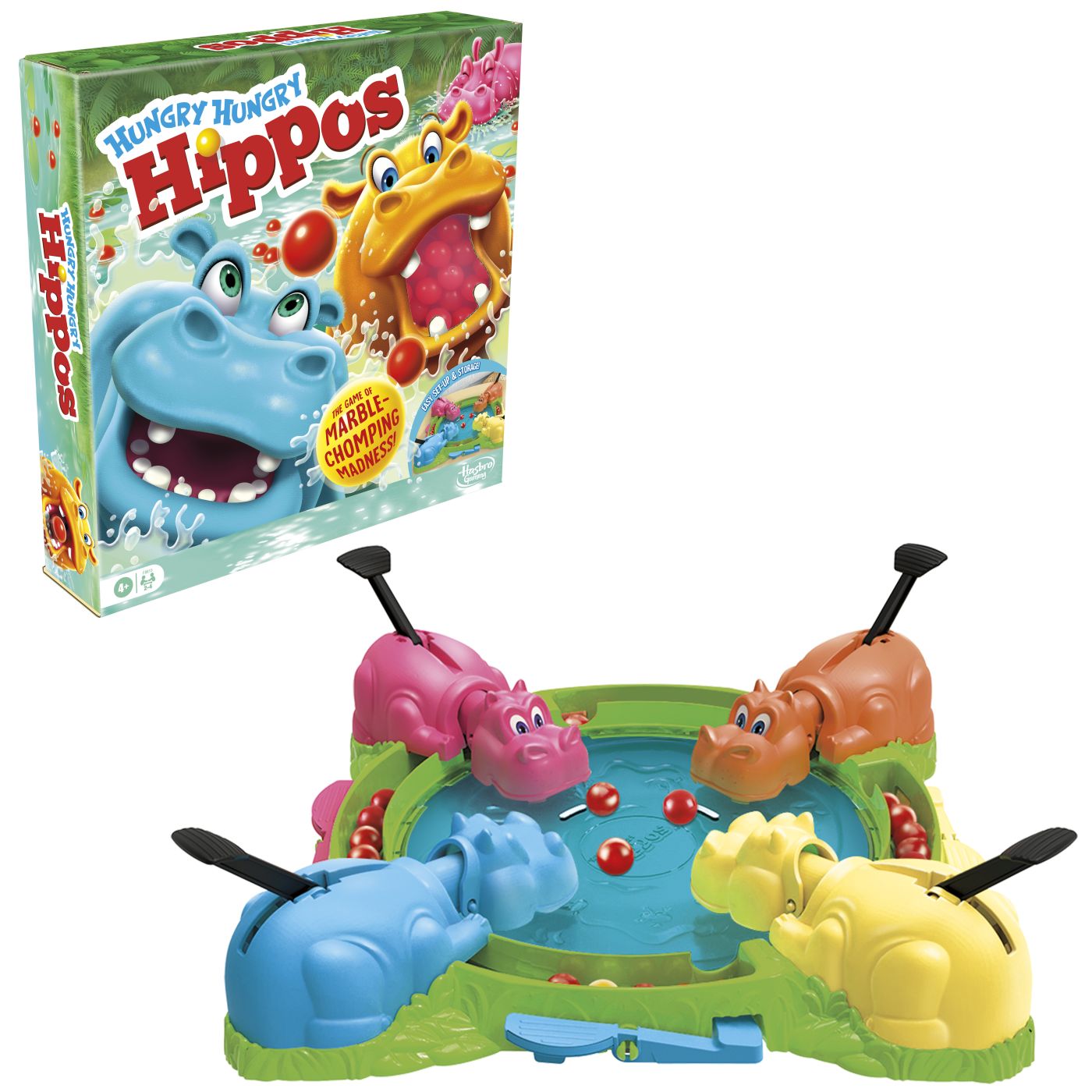 Joc de societate Hungry Hungry Hippos Refresh, limba engleza, 4 ani+, Hasbro