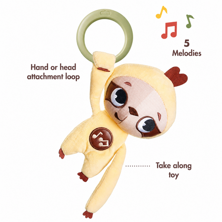 Jucarie Muzicala Boho Chic, David The Sloth, 0-12 luni, Tiny Love 787686