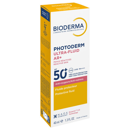 Protectie solara pentru ten sensibil cu roseata Photoderm Ultra-Fluid AR+, SPF 50+, 40 ml, Bioderma 787834