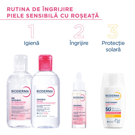Protectie solara pentru ten sensibil cu roseata Photoderm Ultra-Fluid AR+, SPF 50+, 40 ml, Bioderma 787838