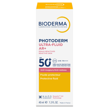 Protectie solara pentru ten sensibil cu roseata Photoderm Ultra-Fluid AR+, SPF 50+, 40 ml, Bioderma 787826
