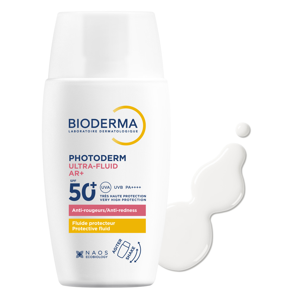 Protectie solara pentru ten sensibil cu roseata Photoderm Ultra-Fluid AR+, SPF 50+, 40 ml, Bioderma