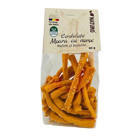 Cornulete cu bulion si busuioc, 80 g, Naturo