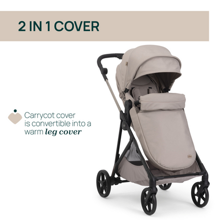 Carucior 3 in 1 Seety cu scaun auto Kory Plus I-Size 87146, Sandshell, 0 luni+, Chicco 788042