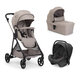 Carucior 3 in 1 Seety cu scaun auto Kory Plus I-Size 87146, Sandshell, 0 luni+, Chicco 788038
