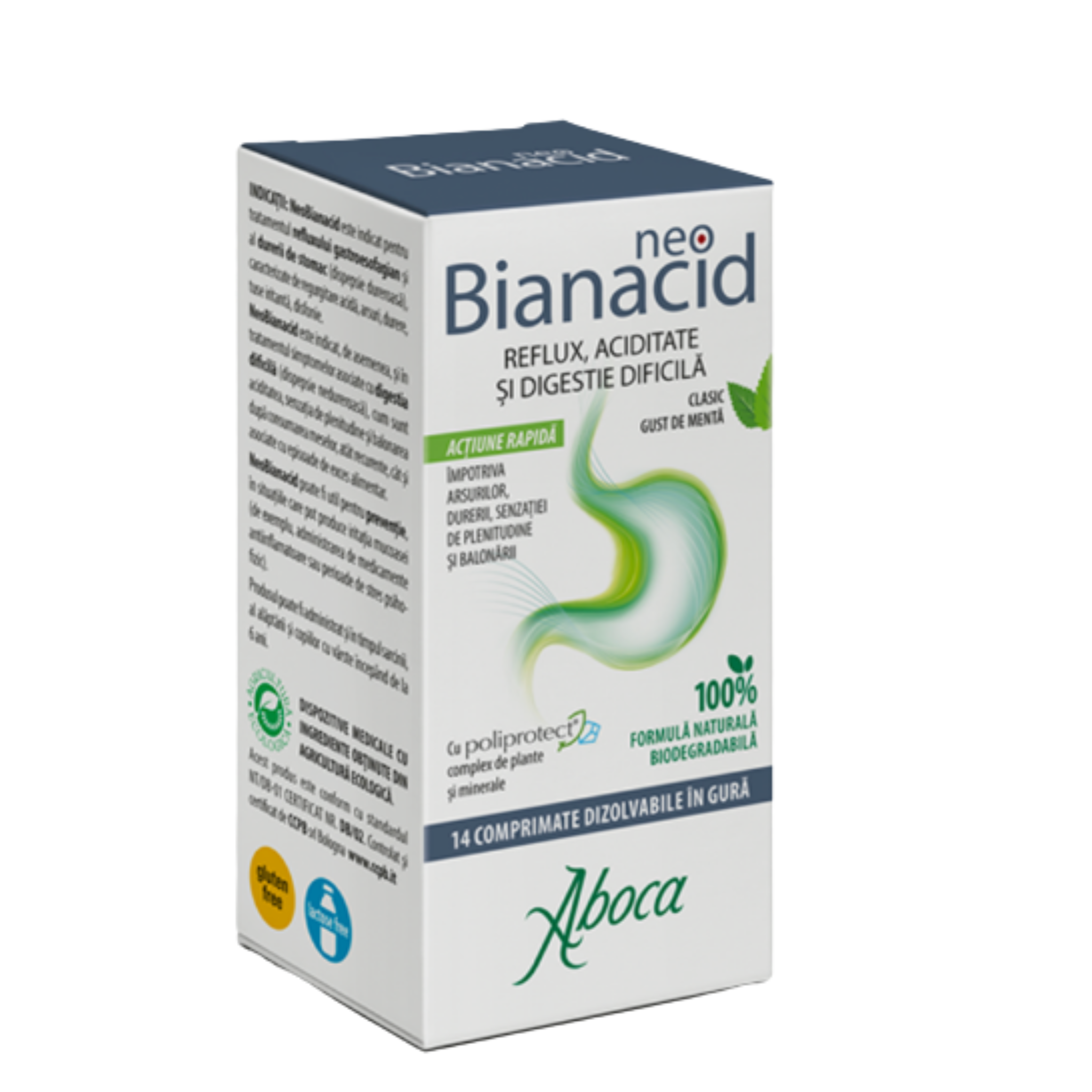 NeoBianacid cu Poliprotect, Lamaie, 14 comprimate dizolvabile in gura, Aboca