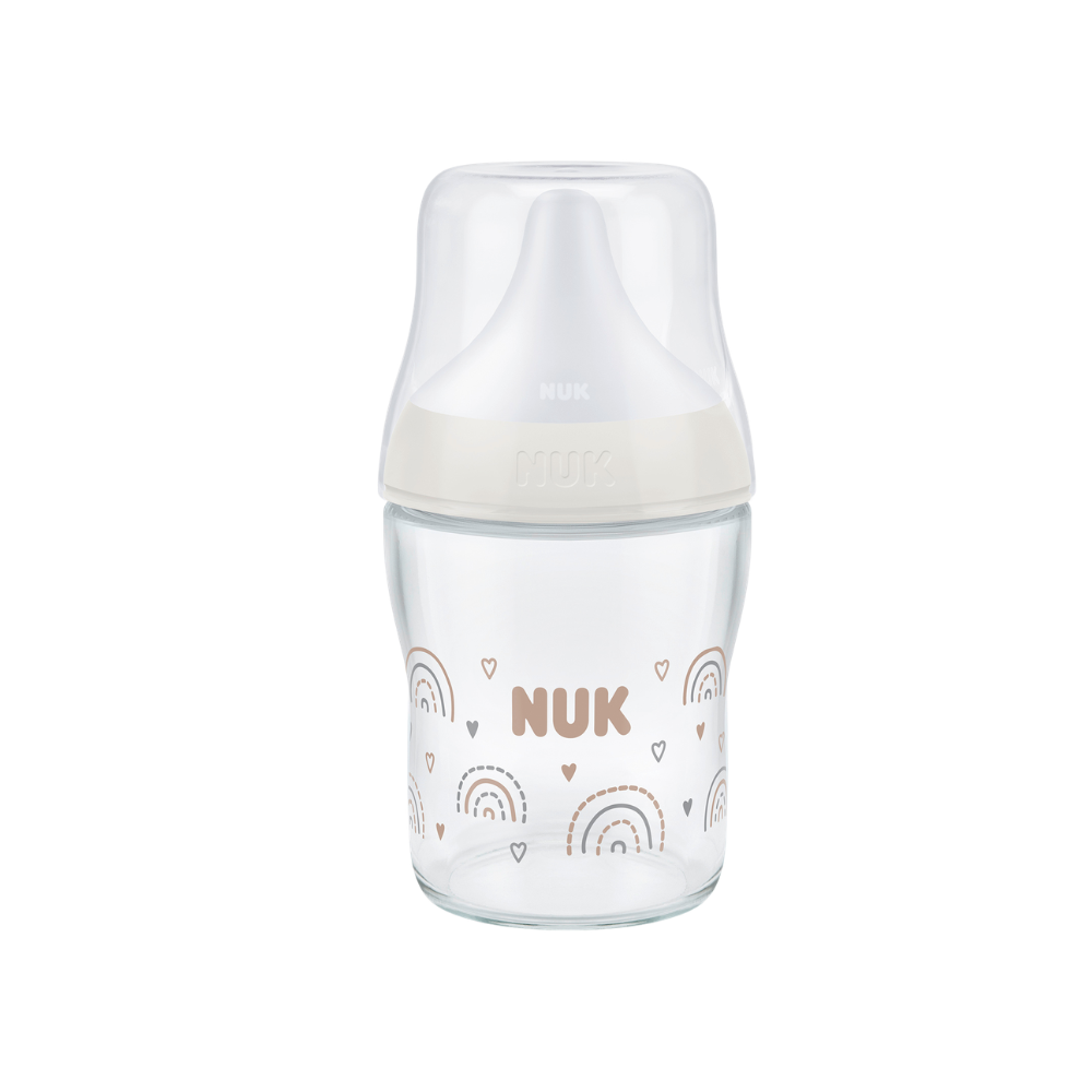 Biberon din sticla cu controlul temperaturii Perfect Match, 120 ml, Flux S, Rainbow, Nuk