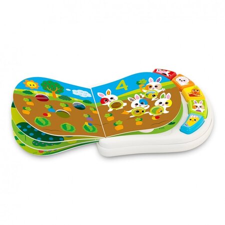 Jucarie electronica vorbitoare tip carticica Counting Farm, 6-36 luni, Chicco 788261