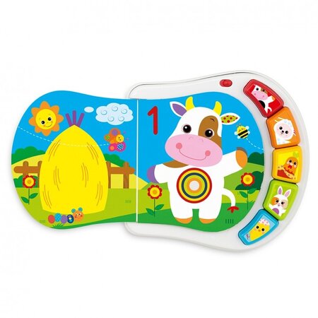 Jucarie electronica vorbitoare tip carticica Counting Farm, 6-36 luni, Chicco 788260