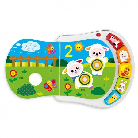 Jucarie electronica vorbitoare tip carticica Counting Farm, 6-36 luni, Chicco 788259