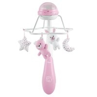 Carusel muzical cu proiectie 3 in 1, Rainbow, Roz, 0 luni+, Chicco