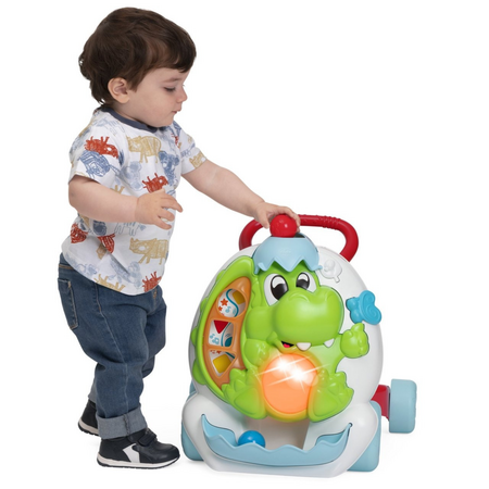 Jucarie 2 in 1 centru de activitati si antemergator, Dinozaur, 9-24 luni, Chicco 788374