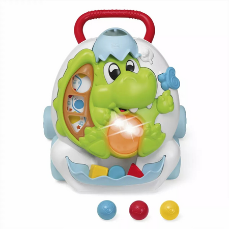 Jucarie 2 in 1 centru de activitati si antemergator, Dinozaur, 9-24 luni, Chicco 788373