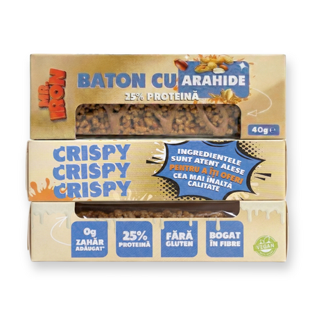 Baton Proteic fara Zahar si fara Gluten, Arahide, 40g, Mr Iron 788439