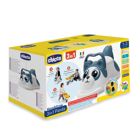 Jucarie Montessori 3 in 1 tip Ride-on, Panda, 1-3 ani, Chicco 788452