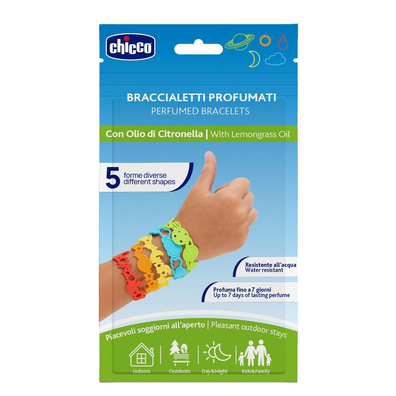 Bratari din silicon impotriva insectelor pentru copii NaturalZ, 3 ani+, Chicco