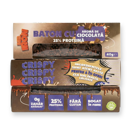 Baton Proteic fara Zahar si fara Gluten, Ciocolata, 40g, Mr Iron 788480