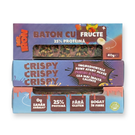 Baton Proteic fara Zahar si fara Gluten, Fructe, 40g, Mr Iron 788516