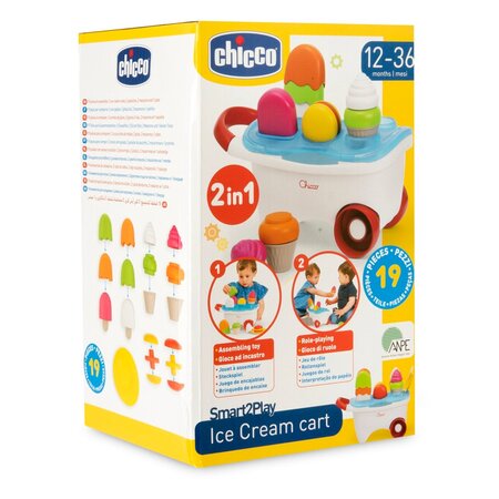 Jucarie de stivuire si creatie, Standul de inghetata, 1-3 ani, Chicco 788502